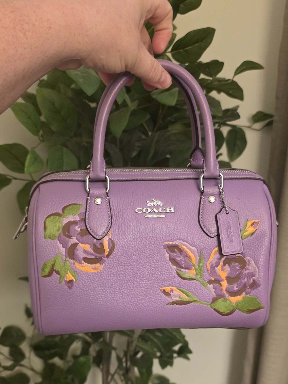 Coach Rowan Satchel Iris Print with Original Crossbody Strap